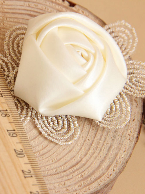 Retro White Rose Lace Bracelet