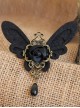 Black Retro Rose Butterfly Gothic Lolita Brooch