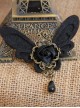 Black Retro Rose Butterfly Gothic Lolita Brooch