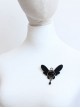 Black Retro Rose Butterfly Gothic Lolita Brooch