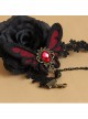 Black And Red Butterfly Lace Gothic Bracelet And Finger Ring Set