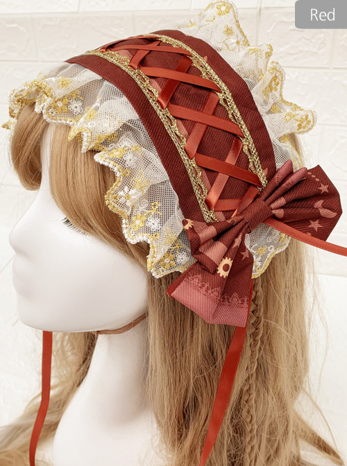 Time Machine Heart Series Printing Retro Classic Lolita Hair Band