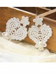 Baroque Palace Queen Elegant White Pearl White Lace Earrings