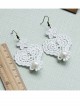 Baroque Palace Queen Elegant White Pearl White Lace Earrings