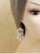 Vintage Earrings Court Lace White Pendant Earrings