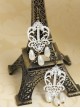 Vintage Earrings Court Lace White Pendant Earrings