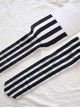 Black And White Vertical-stripes Lolita Mid stockings