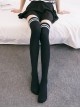 Two Stripes Style Multicolor School Lolita Long Stockings