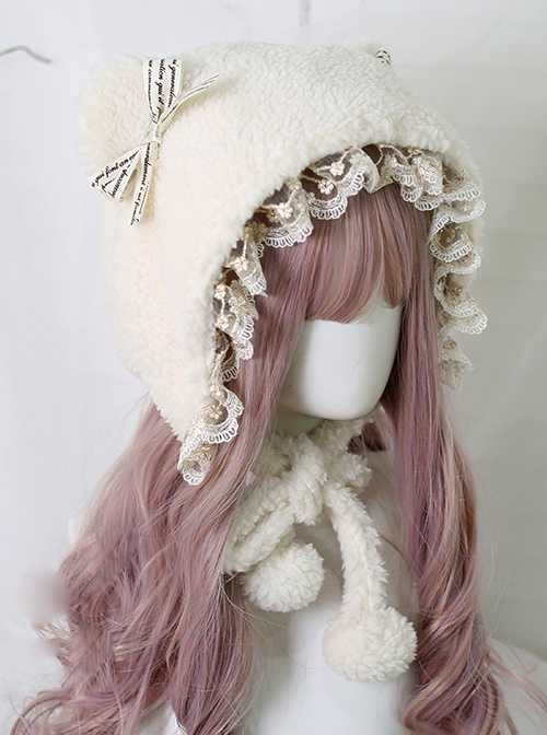 Cute Bear Ears Sweet Lolita Daily Ears Protection Short Plush Hat