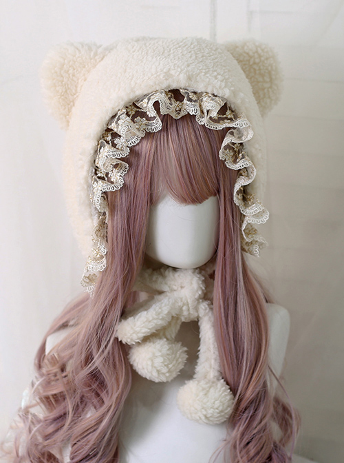 Cute Bear Ears Sweet Lolita Daily Ears Protection Short Plush Hat