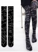 Mathematical Formula Series Printing Gothic Lolita Black Stockings