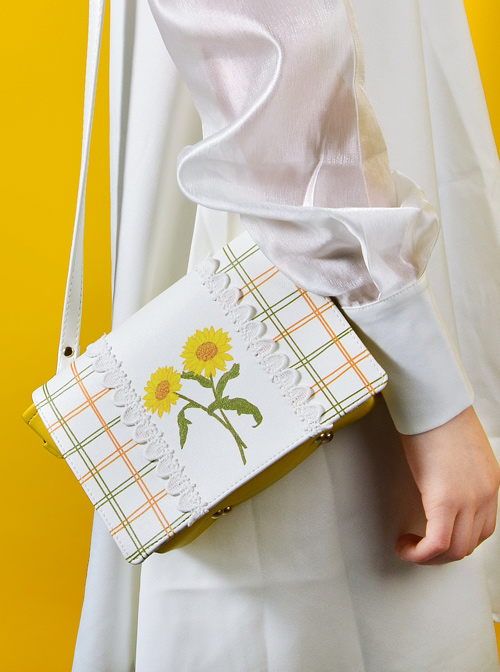 Sunflower Plaid Gentle Lace Lolita Shoulder Bag