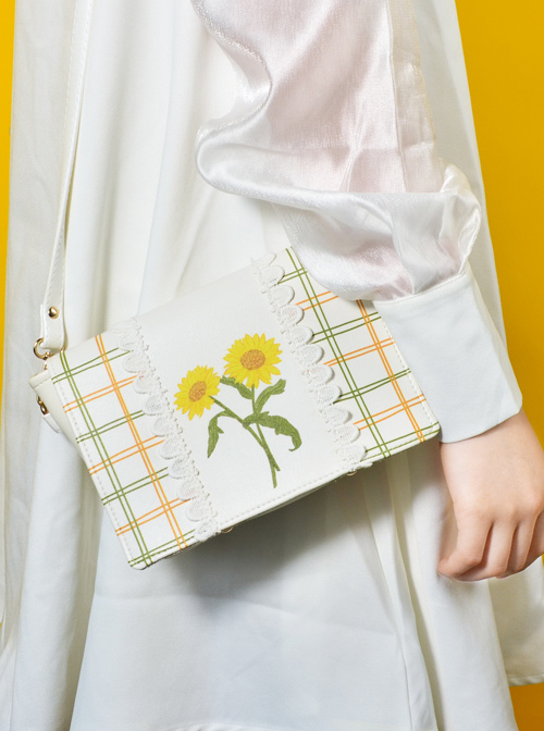 Sunflower Plaid Gentle Lace Lolita Shoulder Bag