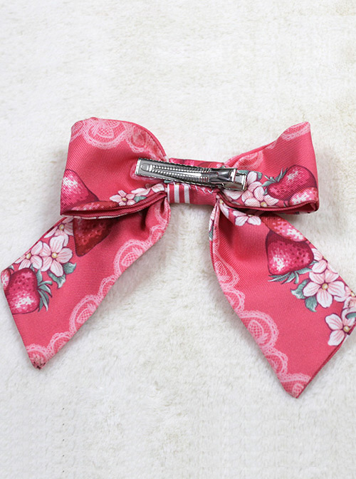 Strawberry Rabbit Series Red Printing Sweet Lolita Hair Clip