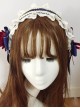 Vintage Ornate Red Rose Navy Blue Bowknot Classic Lolita Hairband