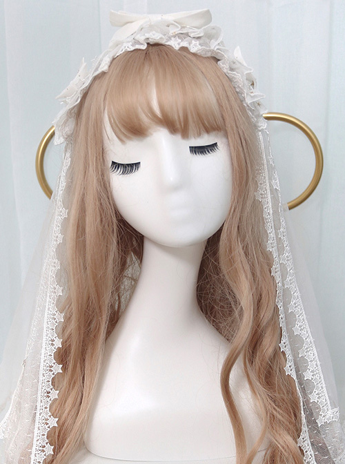 *The Night Of Stars And Moon* Bronzing Printing Classic Lolita Hairband Veil