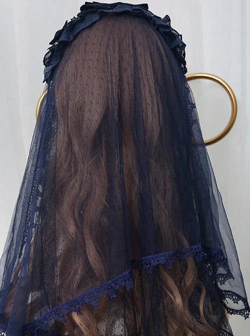 *The Night Of Stars And Moon* Bronzing Printing Classic Lolita Hairband Veil