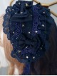 *The Night Of Stars And Moon* Bronzing Printing Classic Lolita Hairband Veil