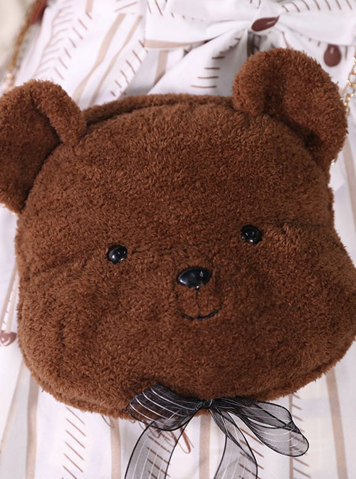 Fairy Tale Dessert Chefs Series Cute Bears Short Plush Sweet Lolita Chain Bag