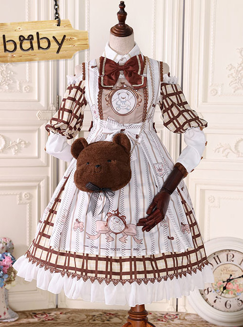 Fairy Tale Dessert Chefs Series Cute Bears Short Plush Sweet Lolita Chain Bag