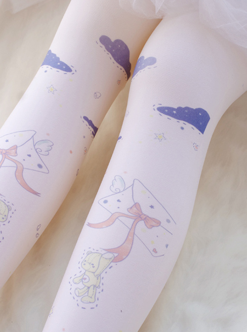 Cute Envelope Bear Printing Sweet Lolita Pantyhose