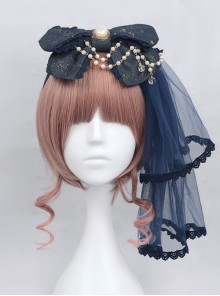 Bronzing Constellation Chiffon Bowknot  KC Classic Lolita Head Hoop