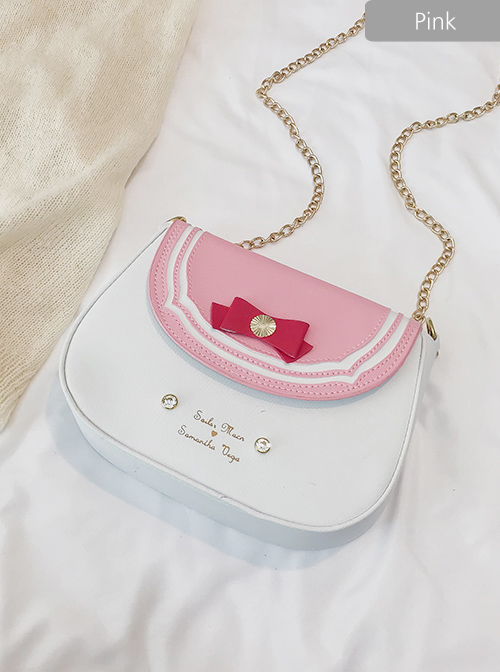 Multiple Colors Cute Bowknot Saddle Bag School Lolita Shoulder Bag