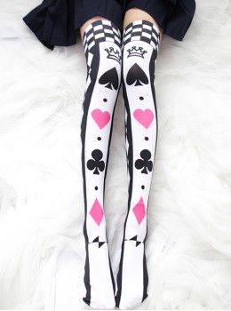 Poker Cards Printing Sweet Lolita Stockings