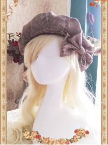 Baker Street Dense Fog Series Brown Bowknot Detective Style Lolita Pumpkin Hat