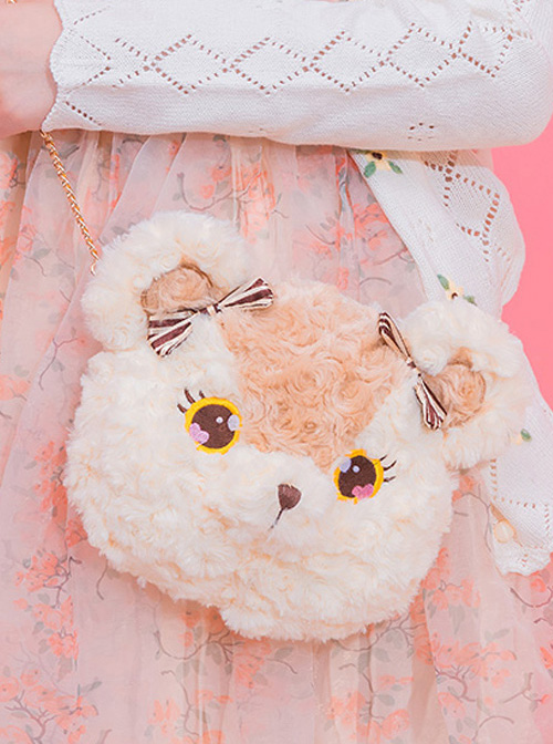 Plush Bear And Plush Bunny Cute Bow Sweet Lolita Shoulder Bag