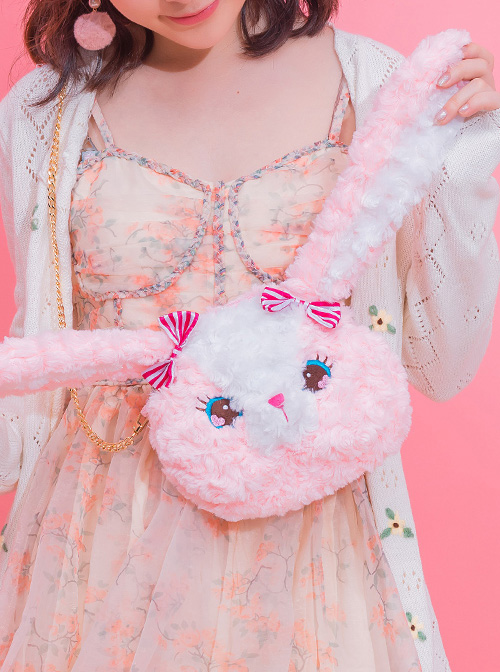 Plush Bear And Plush Bunny Cute Bow Sweet Lolita Shoulder Bag