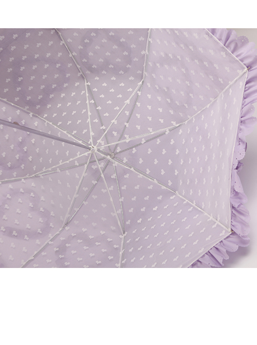 Multicolor Lace Love-heart Sweet Lolita Long Handle Umbrella