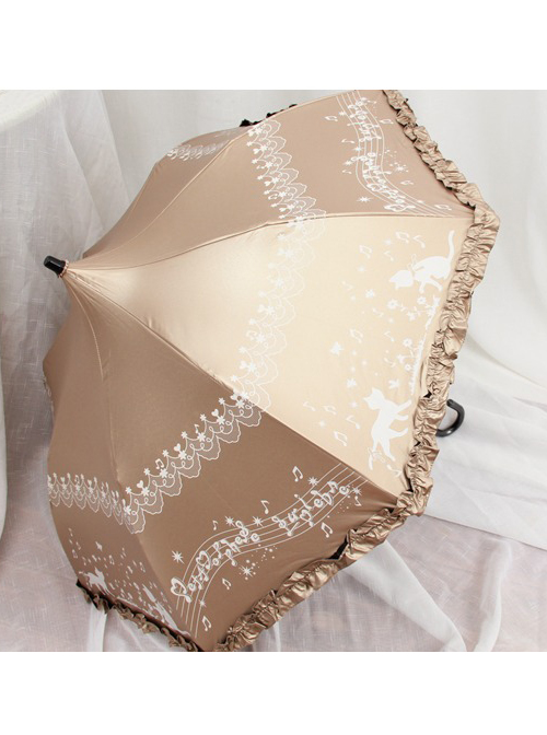 Cute Cat Printing  Sweet Lolita Folding All-weather Umbrella