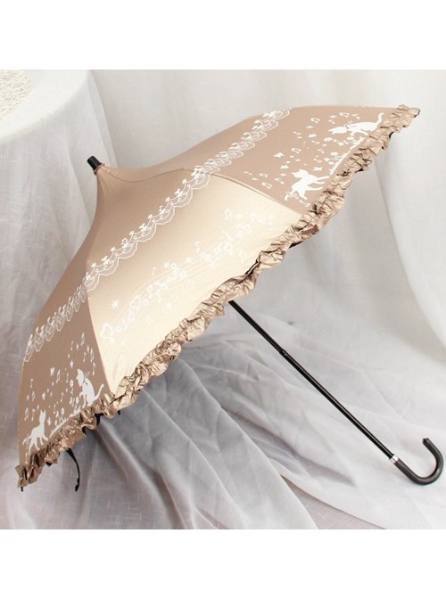 Cute Cat Printing  Sweet Lolita Folding All-weather Umbrella