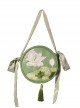 Lotus Embroidery Tassel Chinese Style Qi Lolita Green Shoulder Bag