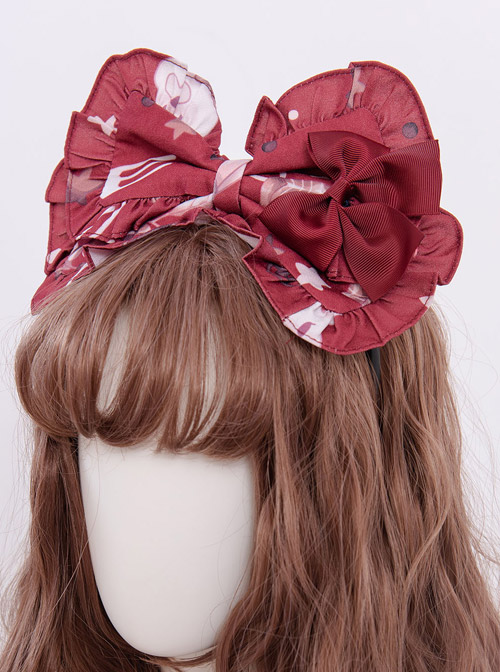 Magic Tea Party Chocolate Rabbit Series KC Bowknot Sweet Lolita Hair Hoop