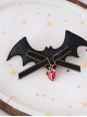 Bat Devil Halloween Black Wings Gothic Lolita Hairpin