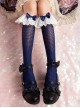 Embroidered Cotton Lace Bowknot Nail Bead Sweet Lolita Mid Stockings