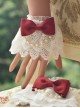 Bead Chain Bowknot Double Layer Lace Sweet Lolita Multicolor Hand Sleeves