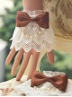 Bead Chain Bowknot Double Layer Lace Sweet Lolita Multicolor Hand Sleeves