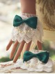 Bead Chain Bowknot Double Layer Lace Sweet Lolita Multicolor Hand Sleeves