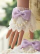 Bead Chain Bowknot Double Layer Lace Sweet Lolita Multicolor Hand Sleeves