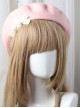 Bowknot Ribbon Wavy Pattern Hat Classic Lolita Autumn Winter Beret