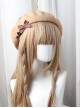 Bowknot Ribbon Wavy Pattern Hat Classic Lolita Autumn Winter Beret