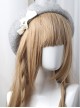 Bowknot Ribbon Wavy Pattern Hat Classic Lolita Autumn Winter Beret