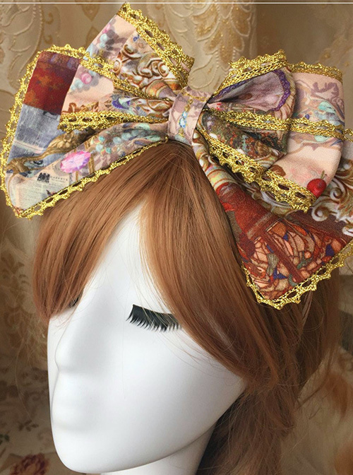 Heavenly Garden Series Printing Bowknot Sweet Lolita Head Hoop