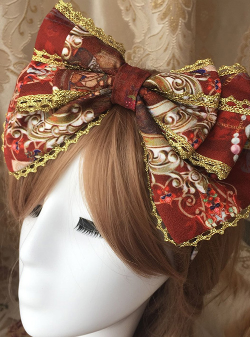 Heavenly Garden Series Printing Bowknot Sweet Lolita Head Hoop