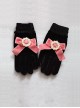 Round Rhinestone Gemstone Vintage Velvet Big Bowknot Classic Lolita Gloves
