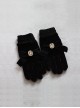 Square Rhinestone Retro Big Bowknot Classic Lolita Velvet Gloves