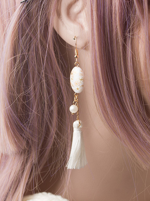 Cherry Blossom Hand-painted Ukiyo Series Tassel Japanese Style Lolita Earrings